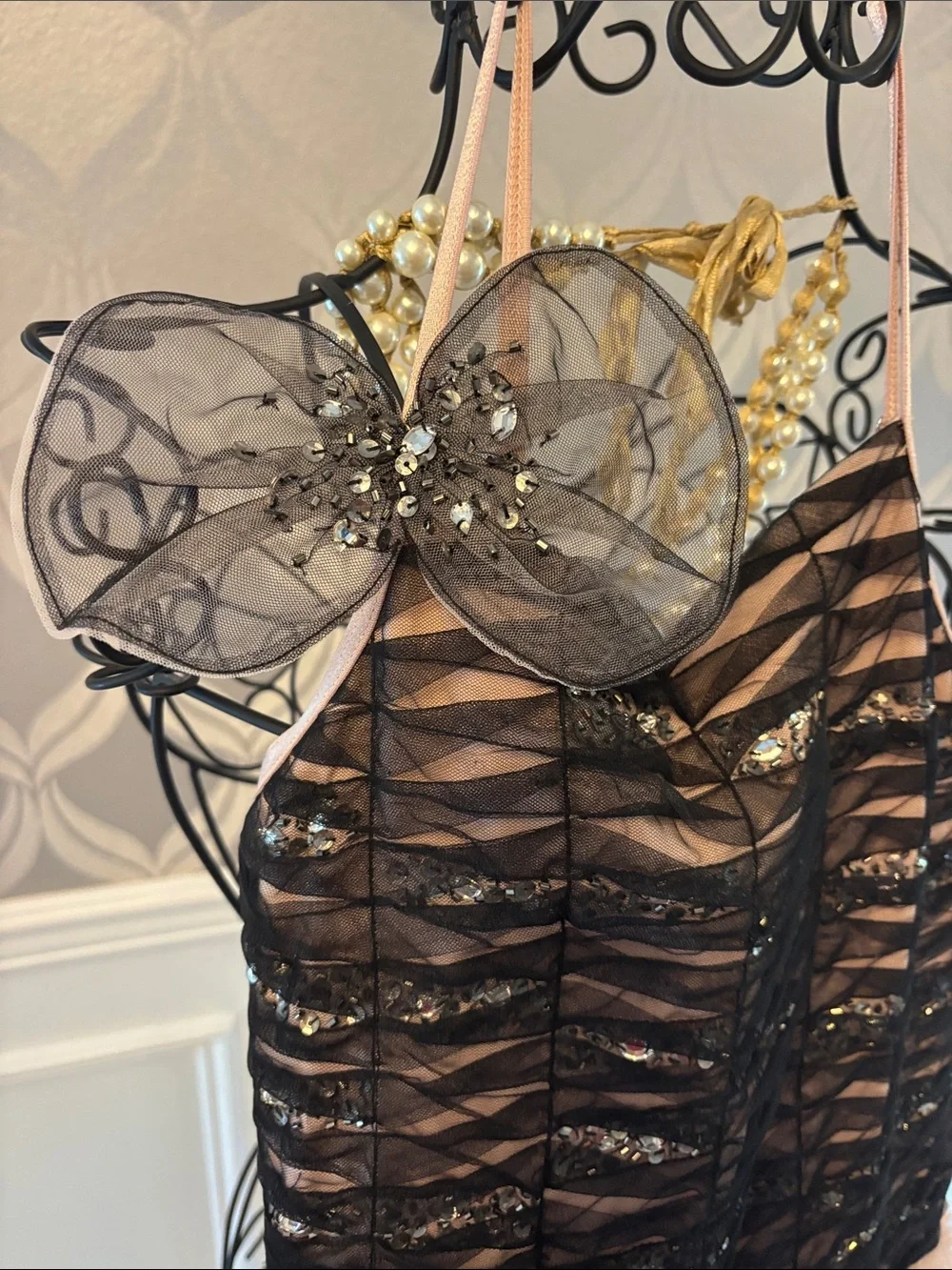 Ooh! La, La! Couture Black Sequin Bodice with Blush Tulle Skirt